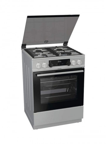 4-Burner Freestanding Combination Cooker Multifunction Oven With Fan K6352XA silver