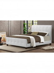 Mildred Contemporary Platform Bed With Mattress White/White King