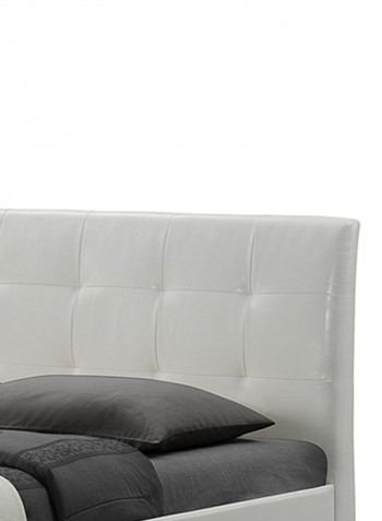 Mildred Contemporary Platform Bed With Mattress White/White King