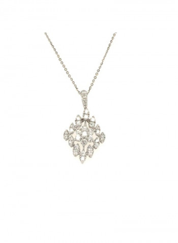 18 Karat White Gold Diamond Pendant Necklace