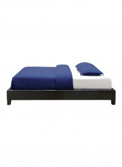 Upholstered Platform Bed With Mattress Brown/White King