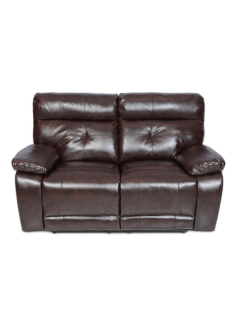 Dimas Leather 2 Seater Recliner Brown