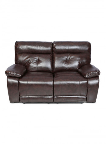 Dimas Leather 2 Seater Recliner Brown