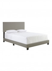 Zander Padded Platform Bed With Mattress Grey/White King