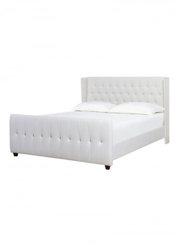 David Tufted Wingback Bed With Mattress White King