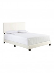 Zander Padded Platform Bed With Mattress White King