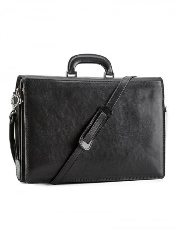 Cavalry Leather Business Briefcase Black