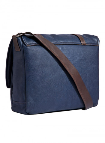 City Leather Messenger Bag Blue