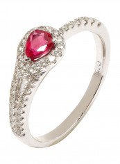 18K White Gold Diamond & Ruby Studded Ring reviews 18K White Gold Diamond & Ruby Studded Ring