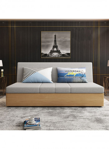 Foldable Sofa Bed With Storage Light Grey/Brown