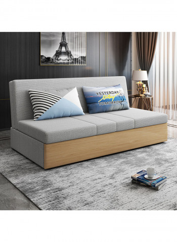 Foldable Sofa Bed With Storage Light Grey/Brown