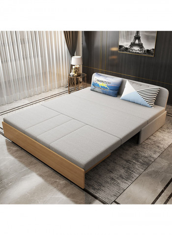 Foldable Sofa Bed With Storage Light Grey/Brown