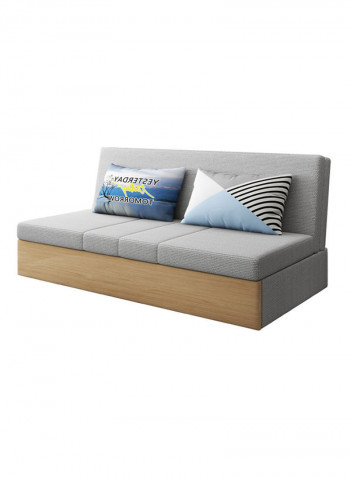 Foldable Sofa Bed With Storage Light Grey/Brown