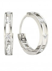 18K White Gold Exquisite Design Creolla Diamond Hoop Earring