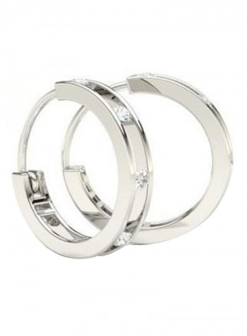 18K White Gold Exquisite Design Creolla Diamond Hoop Earring