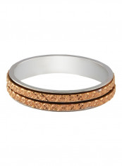 18 Karat White With Rose Gold Two Tone Wedding Ring