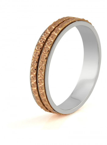 18 Karat White With Rose Gold Two Tone Wedding Ring