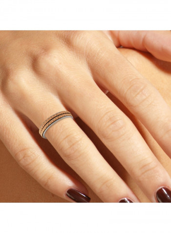 18 Karat White With Rose Gold Two Tone Wedding Ring