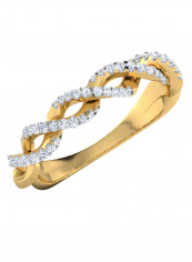 18K Gold Exquisite Design Pony Twist Diamond Ring
