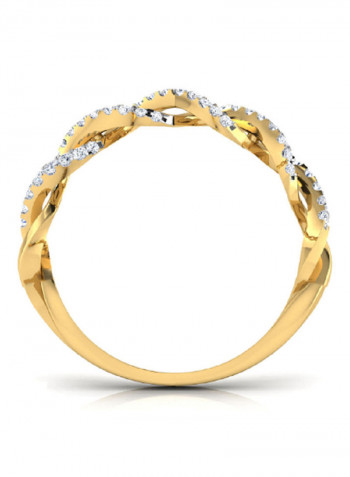 18K Gold Exquisite Design Pony Twist Diamond Ring