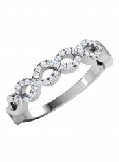18K White Gold Exquisite Design Pony Twist Diamond Ring