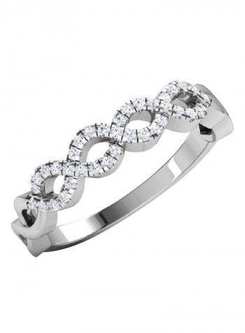 18K White Gold Exquisite Design Pony Twist Diamond Ring