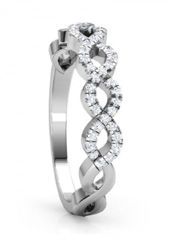 18K White Gold Exquisite Design Pony Twist Diamond Ring