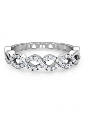 18K White Gold Exquisite Design Pony Twist Diamond Ring