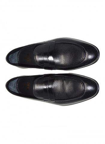 Men's Perforated Slip-On Shoes Black