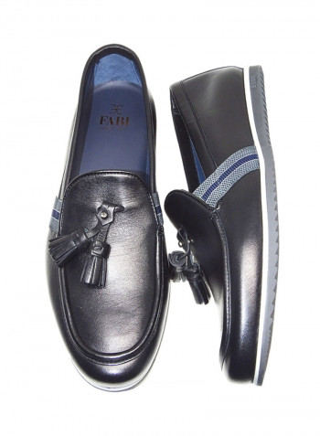 Men's Tassel Detail Loafers أسود