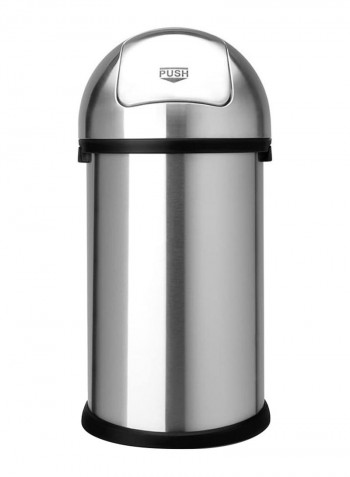 Push Trash Bin Silver/Black