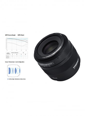 YN50mm F1.4 Standard Prime Lens For Canon Black