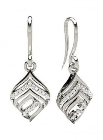 18K White Gold Exquisite Design Diamond Dangle Earring