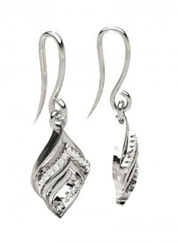 18K White Gold Exquisite Design Diamond Dangle Earring