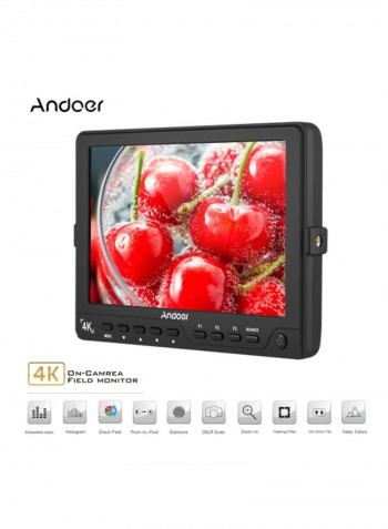 4K HD On-Camera Field Monitor 7-Inch EU Plug 7inch Black