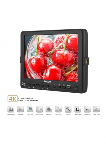 4K HD On-Camera Field Monitor 7-Inch US Plug 7inch Black