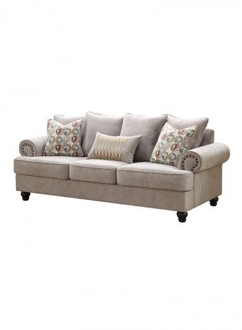 Charlston 3-Seater Sofa Grey 223x85x97centimeter