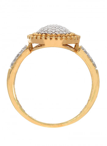 18 Karat Gold 0.26Ct Diamond Studded Ring