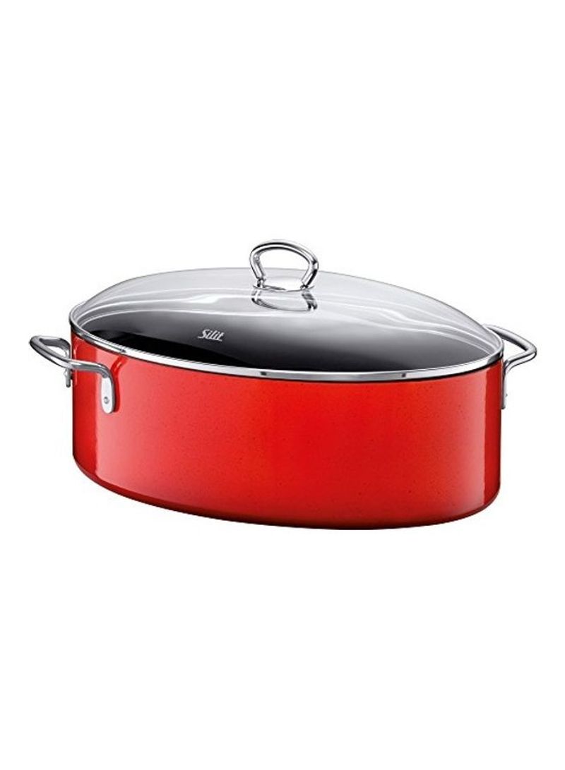 Frying Pan With Lid Red/Black/Silver 8.1L