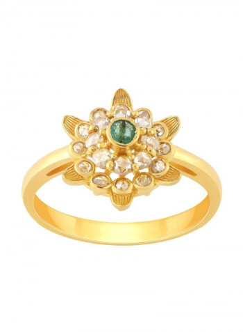 22 Karat Yellow Yellow Gold Diamond Studded Ring