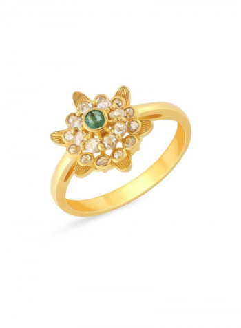 22 Karat Yellow Yellow Gold Diamond Studded Ring