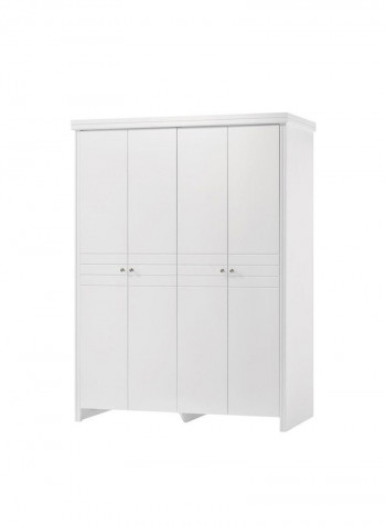 4 Door Elfrida Wardrobe White 164.5x60.6x206cm