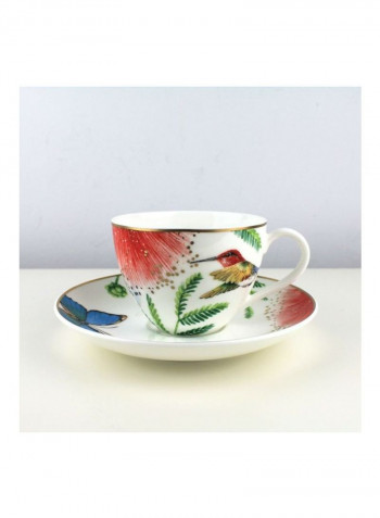 12-Piece Amazonia Anmut Coffee Cup And Saucer Set White/Red/Green