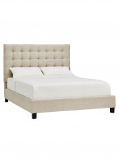 Briella Button Tufted Bed With Mattress Beige 160 x 200centimeter