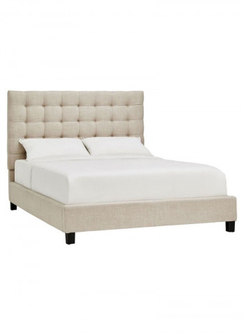 Briella Button Tufted Bed With Mattress Beige 160 x 200centimeter