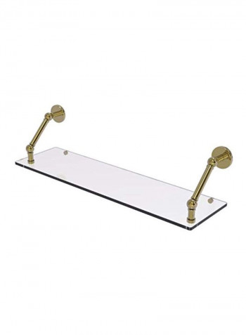 Wall Mounted Glass Shelf Clear/Gold 30inch