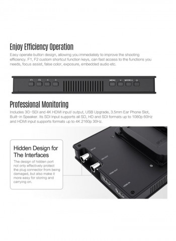 4K On-Camera Video Monitor 7inch Black