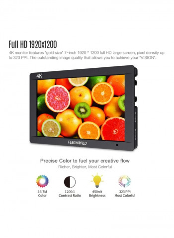4K On-Camera Video Monitor 7inch Black