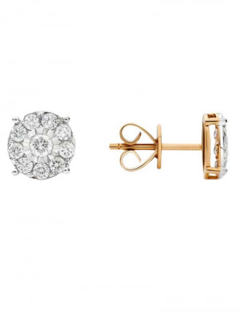 18K Gold Diamond Studded Memories Mirage Stud Earrings