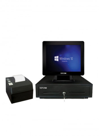 Point of Sale POS System Core J1900 4th Gen 2 GHz/4GB RAM/64 SSD With Cash Register Drawer Black